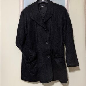 Dale Dressin Black Mohair Coat Women Size:16